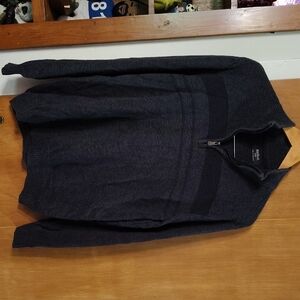 Men's Charcoal Zip-Up Sweater Method Small